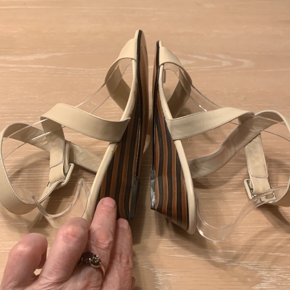 Anne Klein Ivory ankle wrapped with buckle sandals Size 7.5 N NIB - Picture 5 of 8